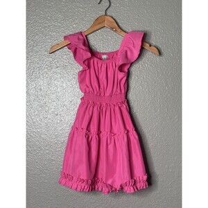 Habitual Girls Pink Ruffle Tiered Dress 5 6